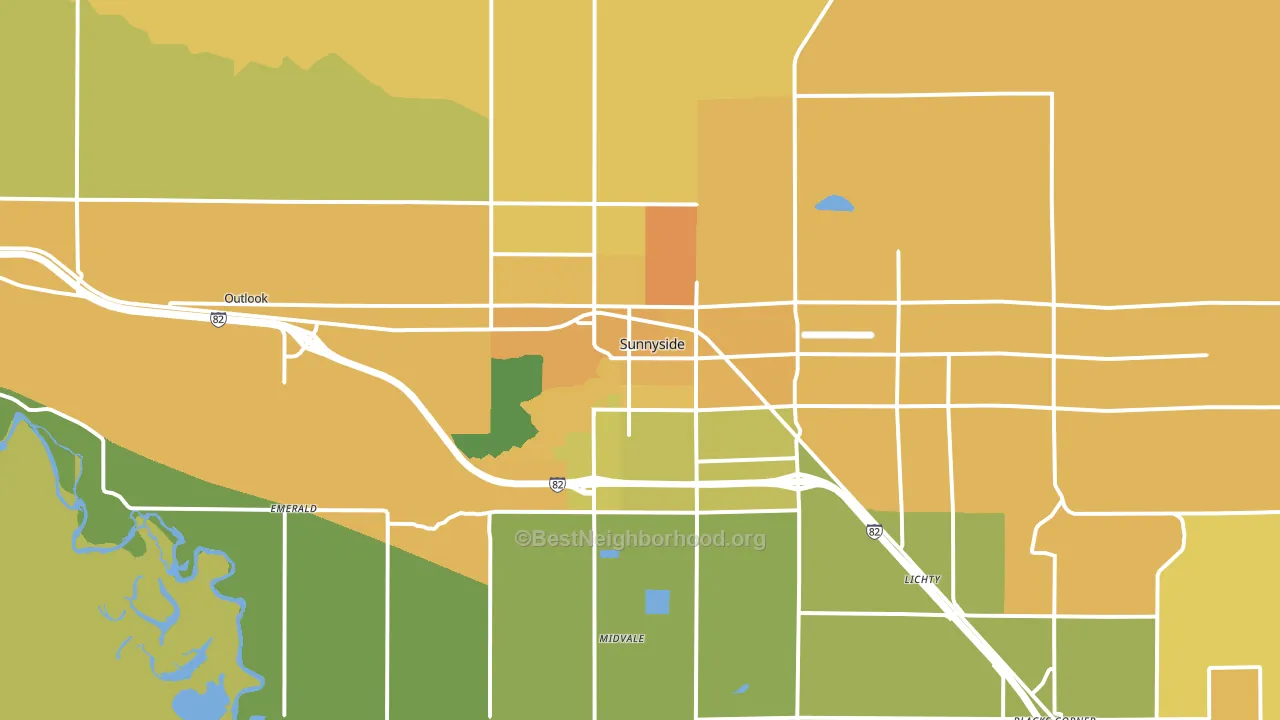 Sunnyside, WA block-group voter-turnout map