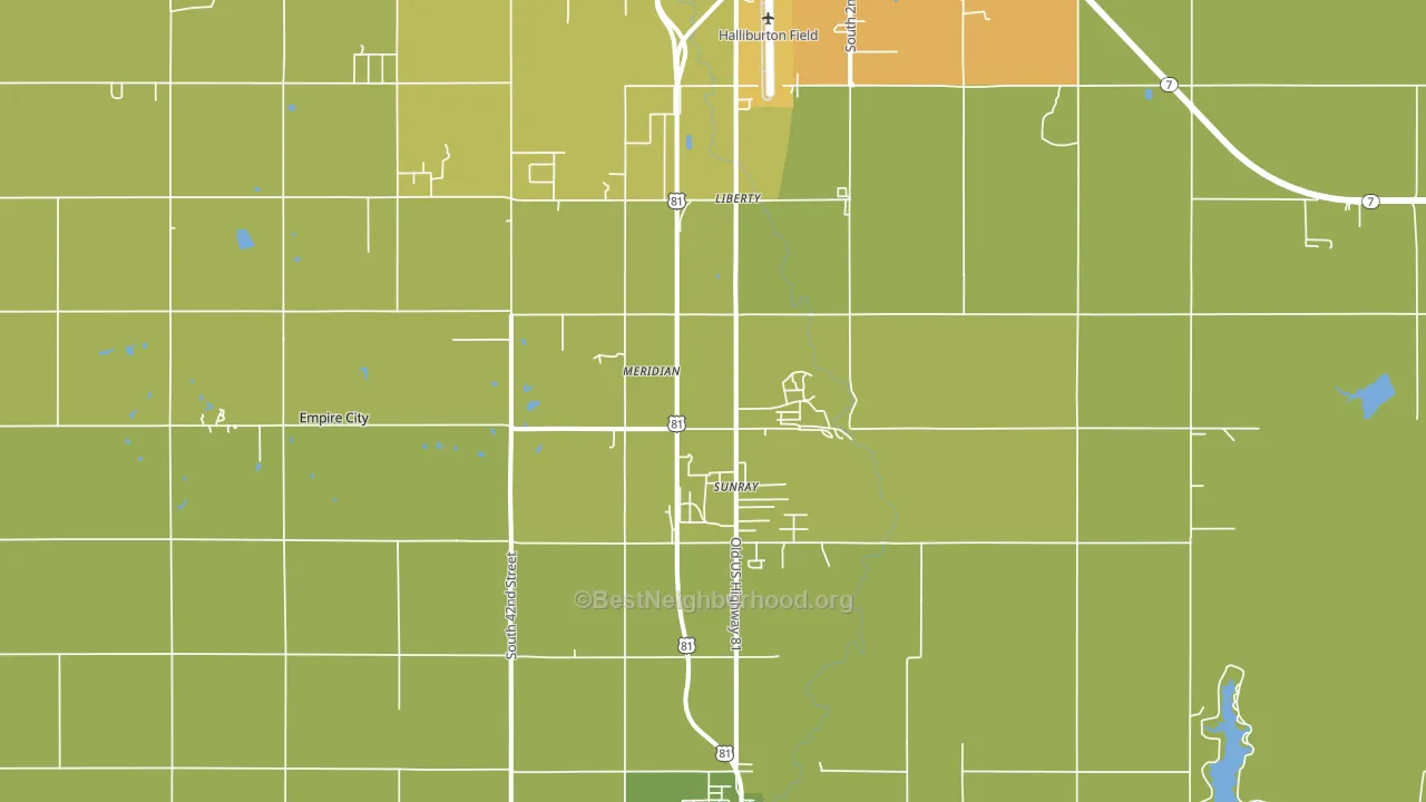 Sunray, OK block-group voter-turnout map