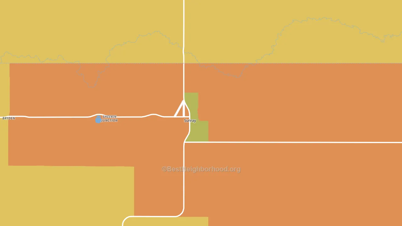 Sunray, TX block-group voter-turnout map