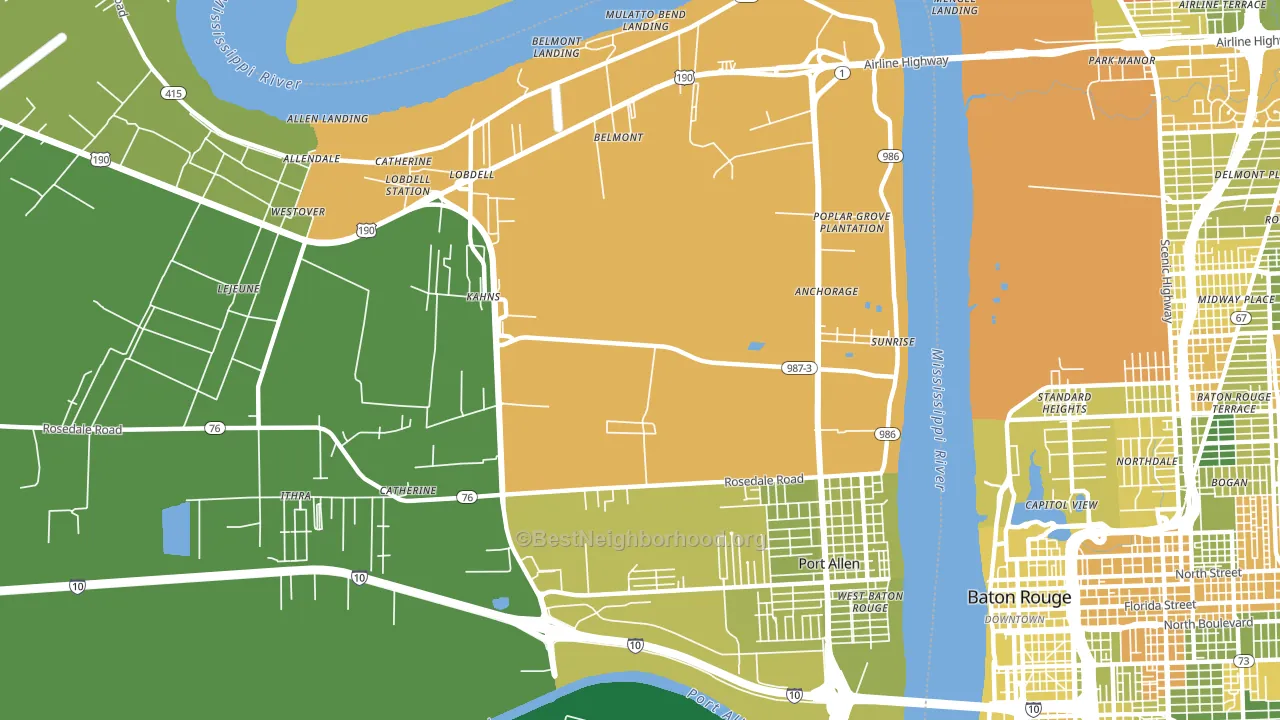 Sunrise, LA block-group voter-turnout map