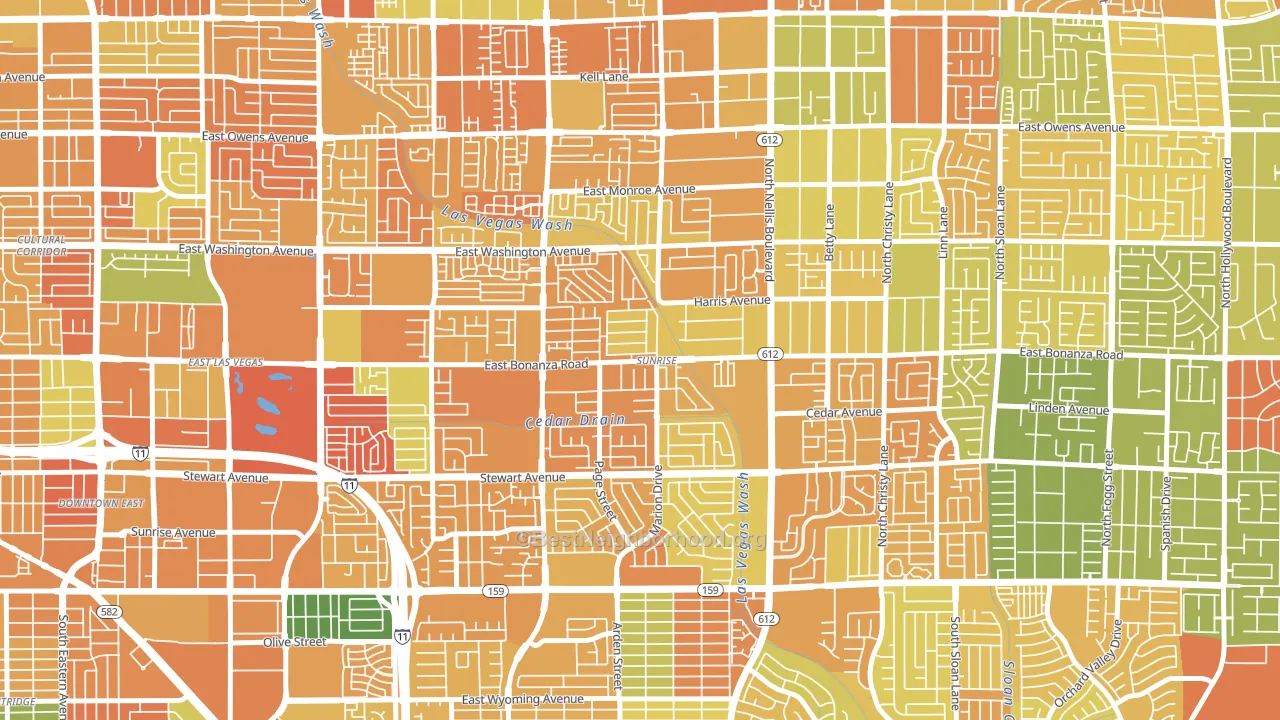 Sunrise, Las Vegas, NV block-group voter-turnout map