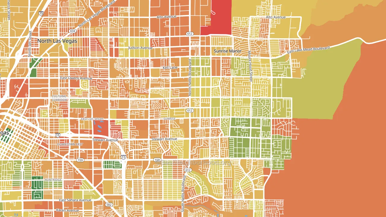 Sunrise Manor, NV block-group voter-turnout map