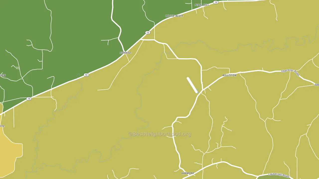 Sunrise, MS block-group voter-turnout map