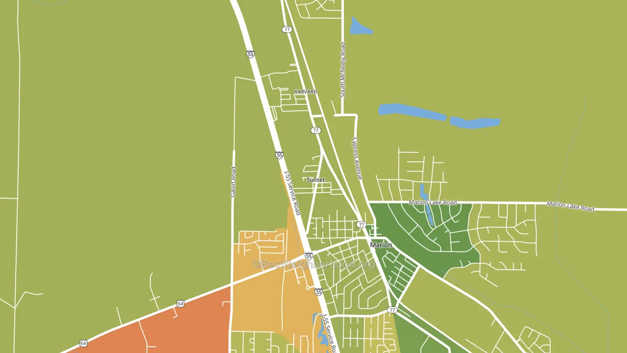 Sunset, AR block-group voter-turnout map