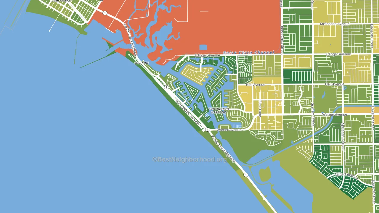 Sunset Beach, CA block-group voter-turnout map