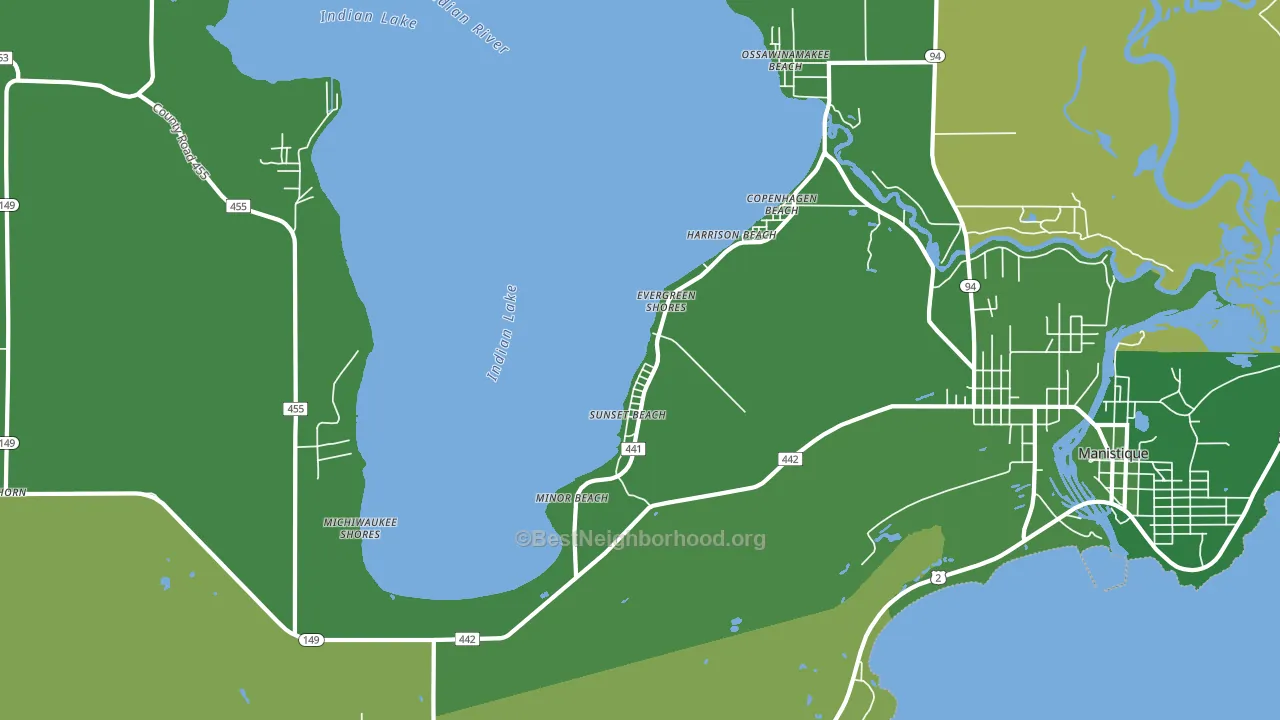 Sunset Beach, MI block-group voter-turnout map