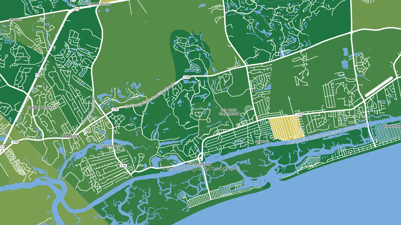 Sunset Beach, NC block-group voter-turnout map