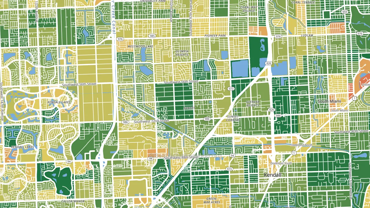 Sunset, FL block-group voter-turnout map