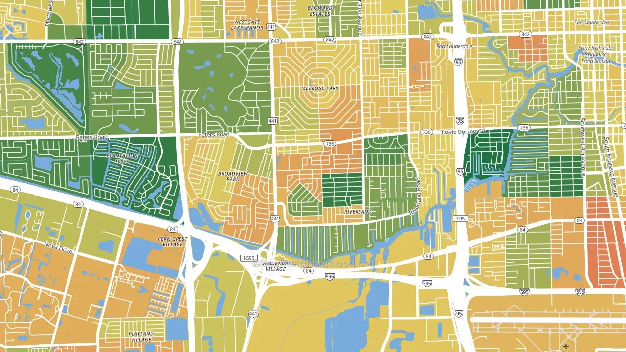 Sunset, Fort Lauderdale, FL block-group voter-turnout map