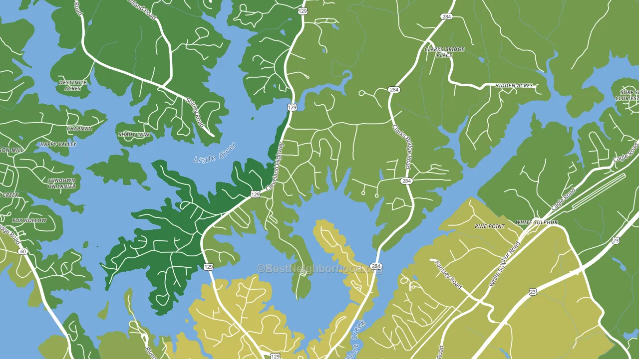 Sunset Heights, GA block-group voter-turnout map