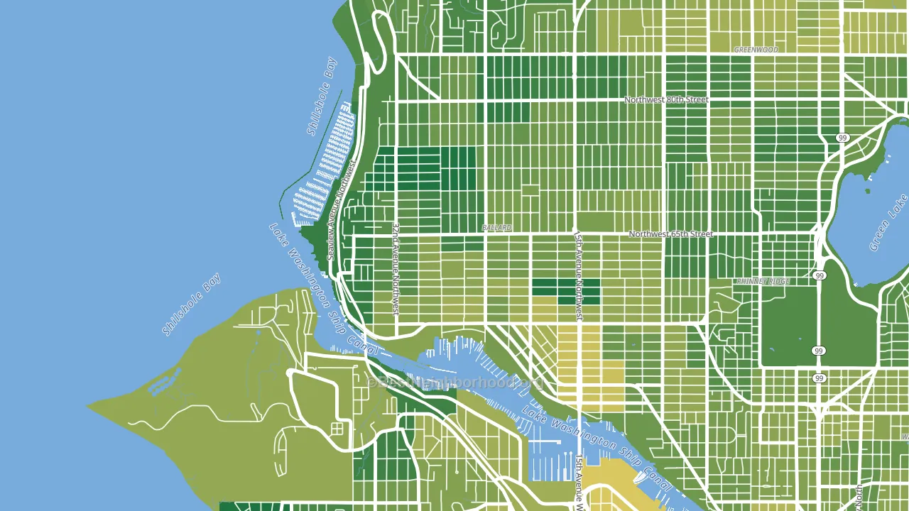 Sunset Hill, Seattle, WA block-group voter-turnout map