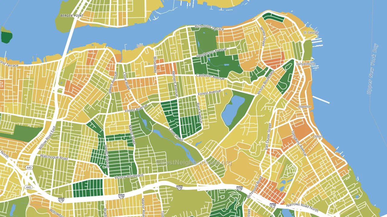 Sunset Hill, Staten Island, NY block-group voter-turnout map
