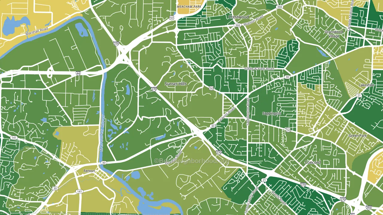 Sunset Hills, MO block-group voter-turnout map