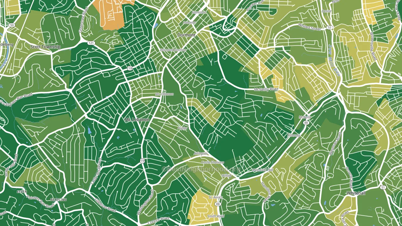 Sunset Hills, Pittsburgh, PA block-group voter-turnout map