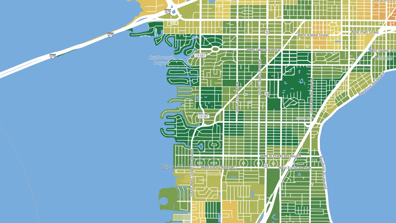 Sunset Park, Tampa, FL block-group voter-turnout map