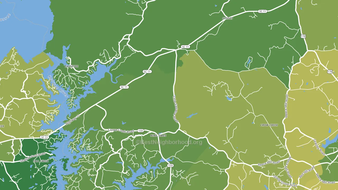 Sunset, SC block-group voter-turnout map