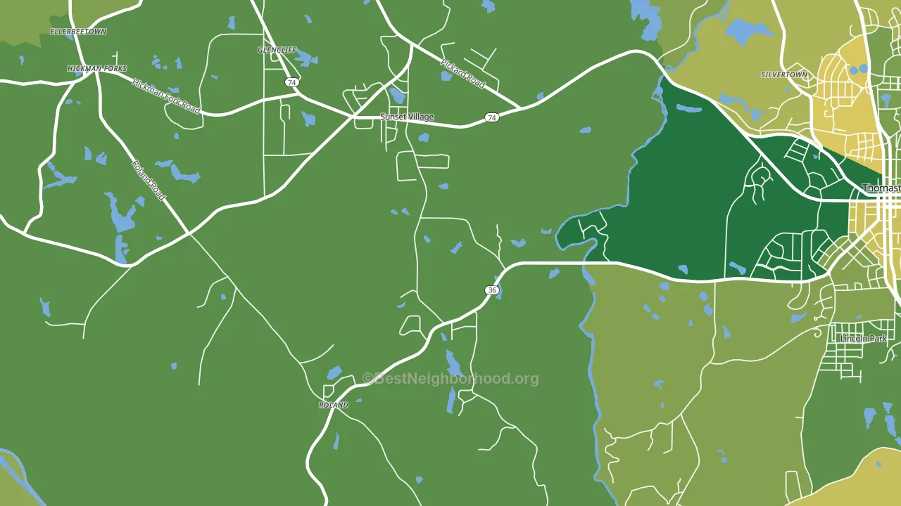 Sunset Village, GA block-group voter-turnout map