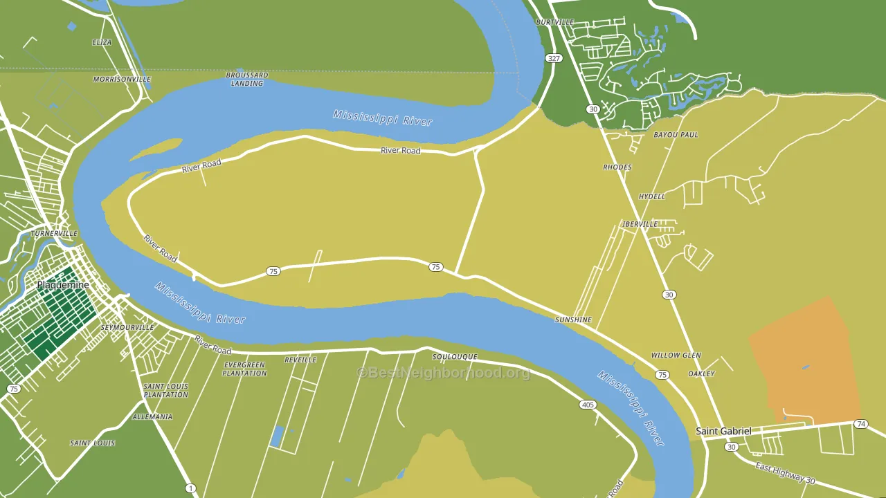 Sunshine, LA block-group voter-turnout map