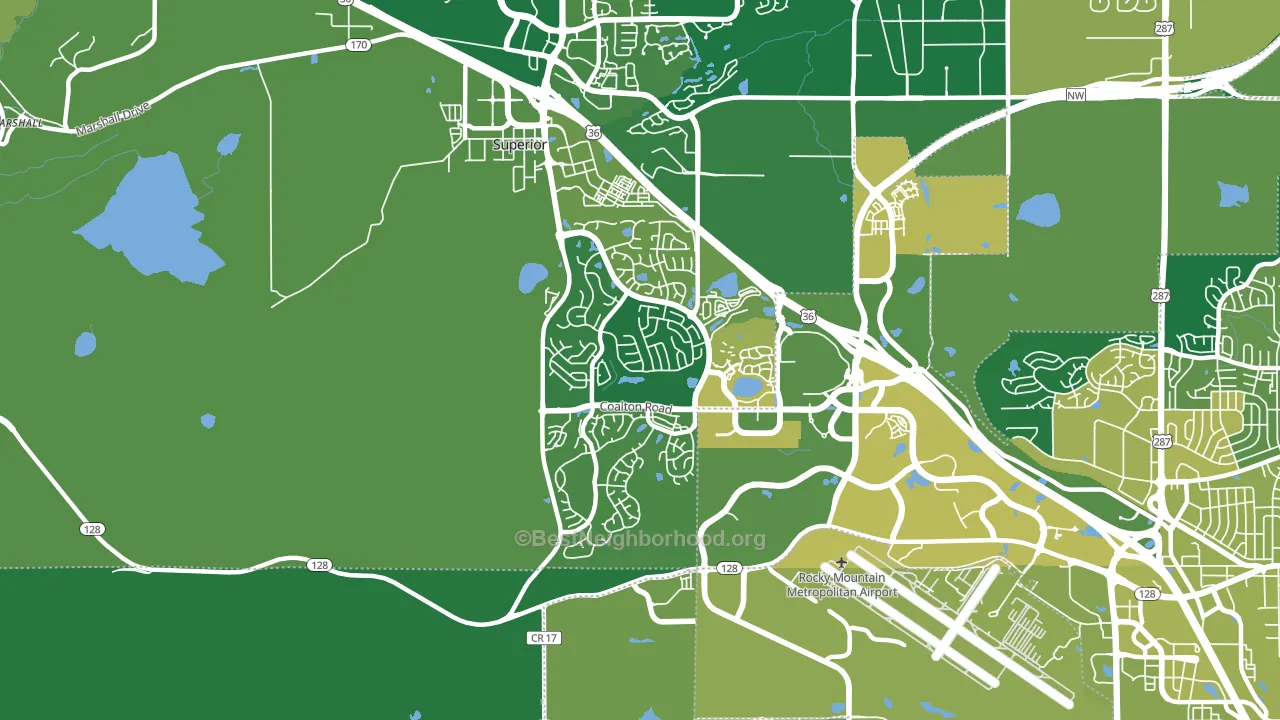 Superior, CO block-group voter-turnout map