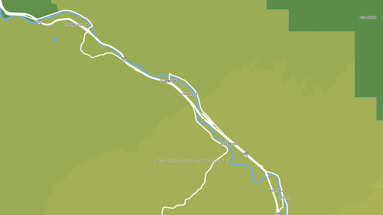 Superior, MT block-group voter-turnout map