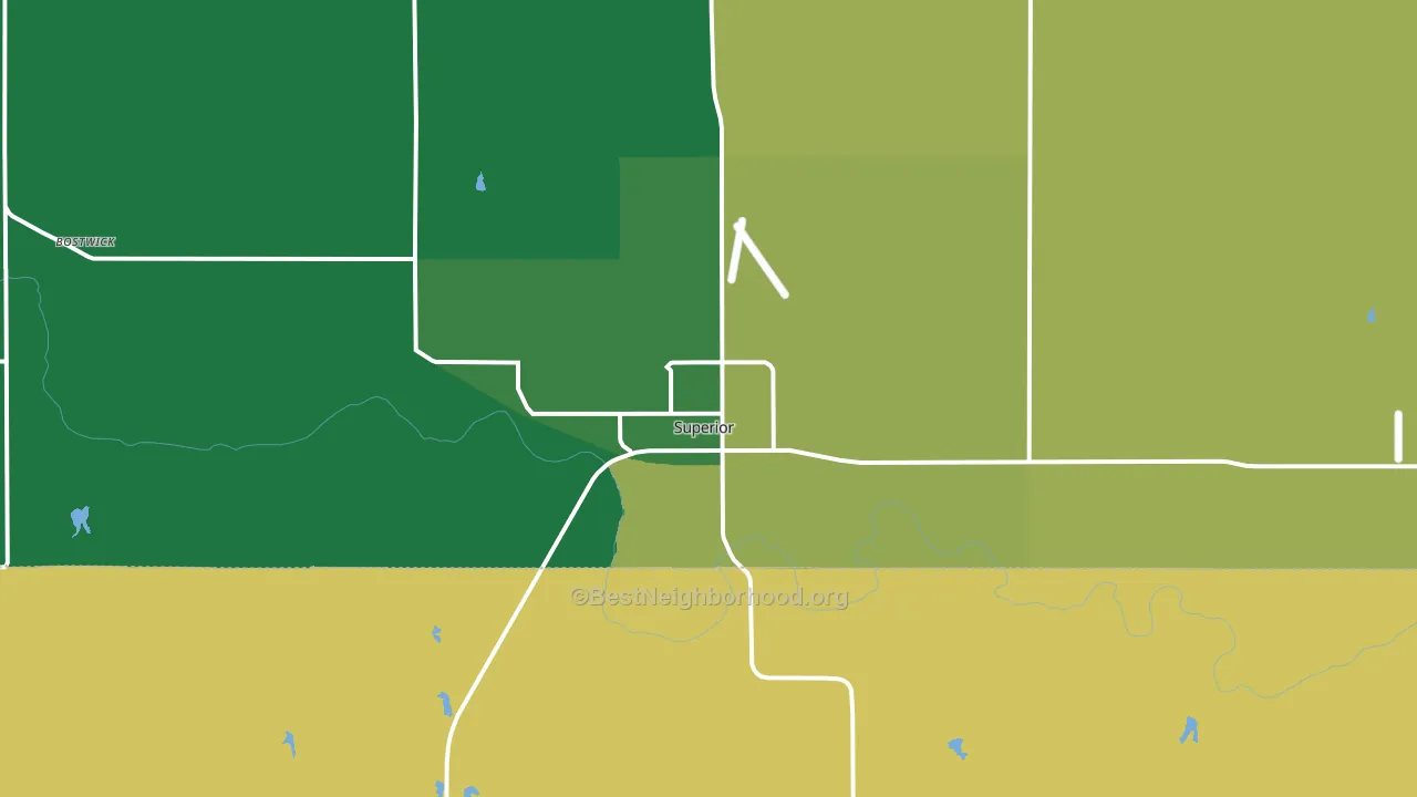 Superior, NE block-group voter-turnout map
