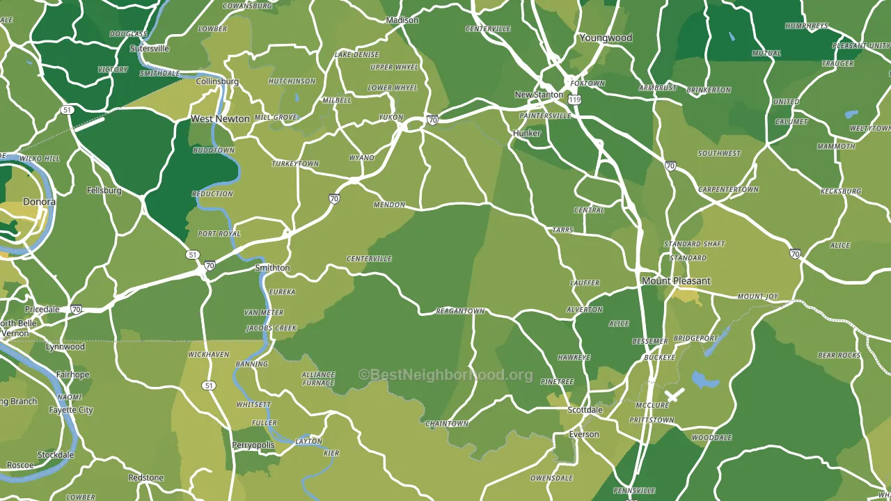 Superior, PA block-group voter-turnout map
