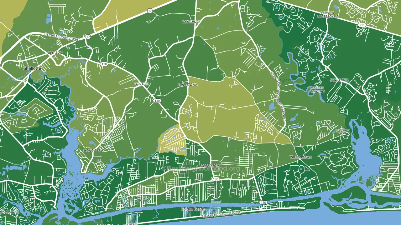 Supply, NC block-group voter-turnout map
