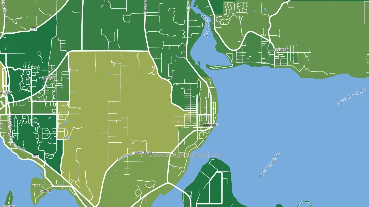 Suquamish, WA block-group voter-turnout map