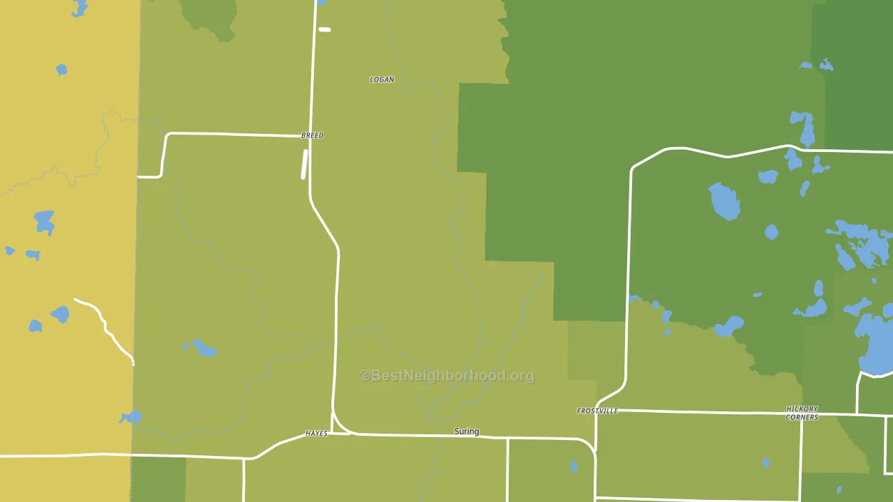 Suring, WI block-group voter-turnout map