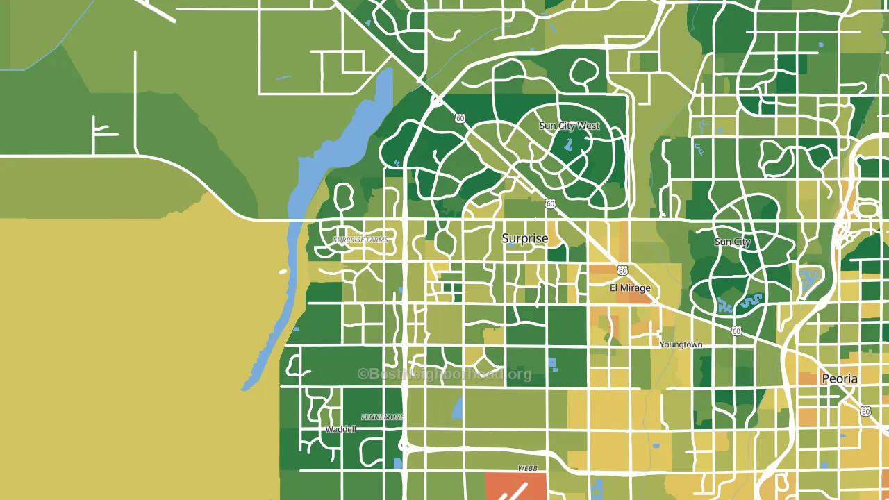 Surprise, AZ block-group voter-turnout map