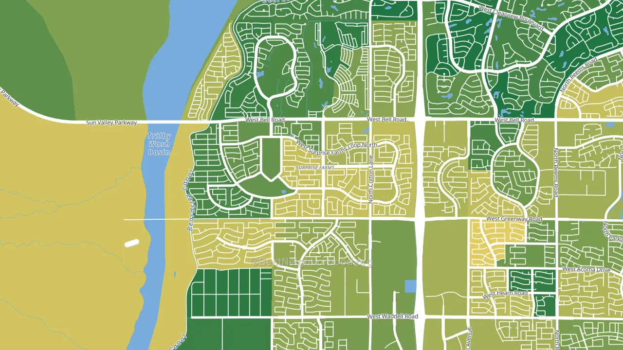 Surprise Farms, Surprise, AZ block-group voter-turnout map