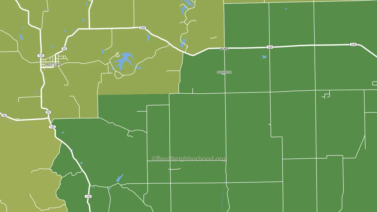Surprise, IN block-group voter-turnout map