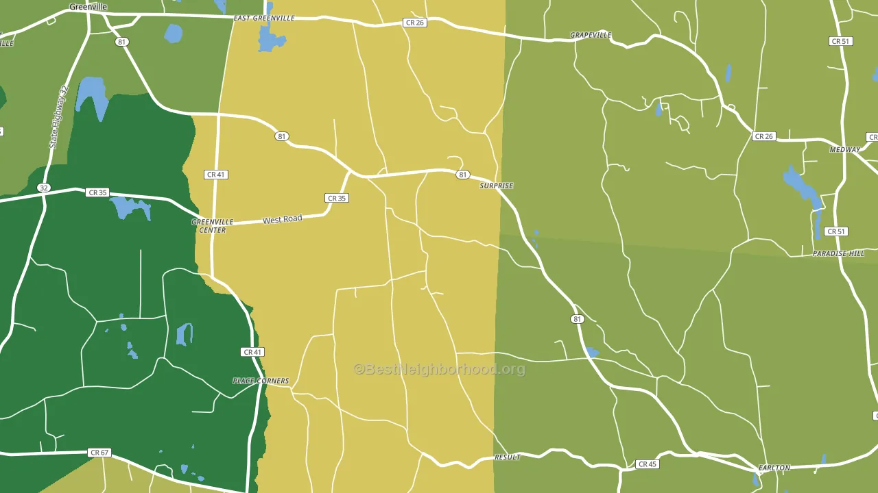 Surprise, NY block-group voter-turnout map