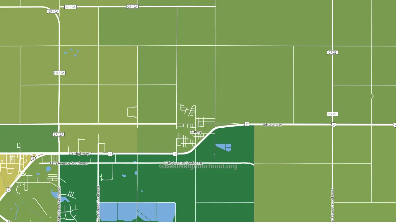 Surrey, ND block-group voter-turnout map