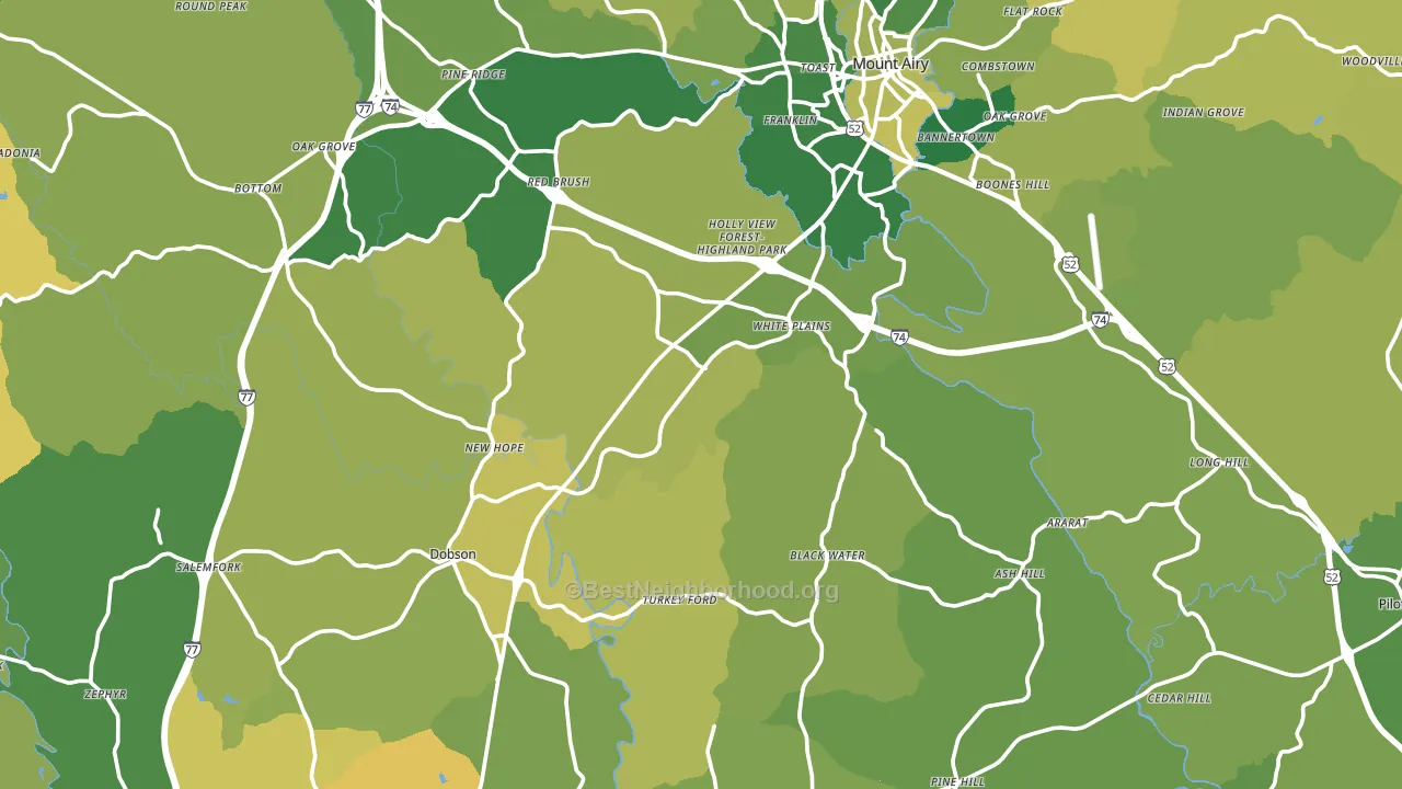 Surry County, NC block-group voter-turnout map