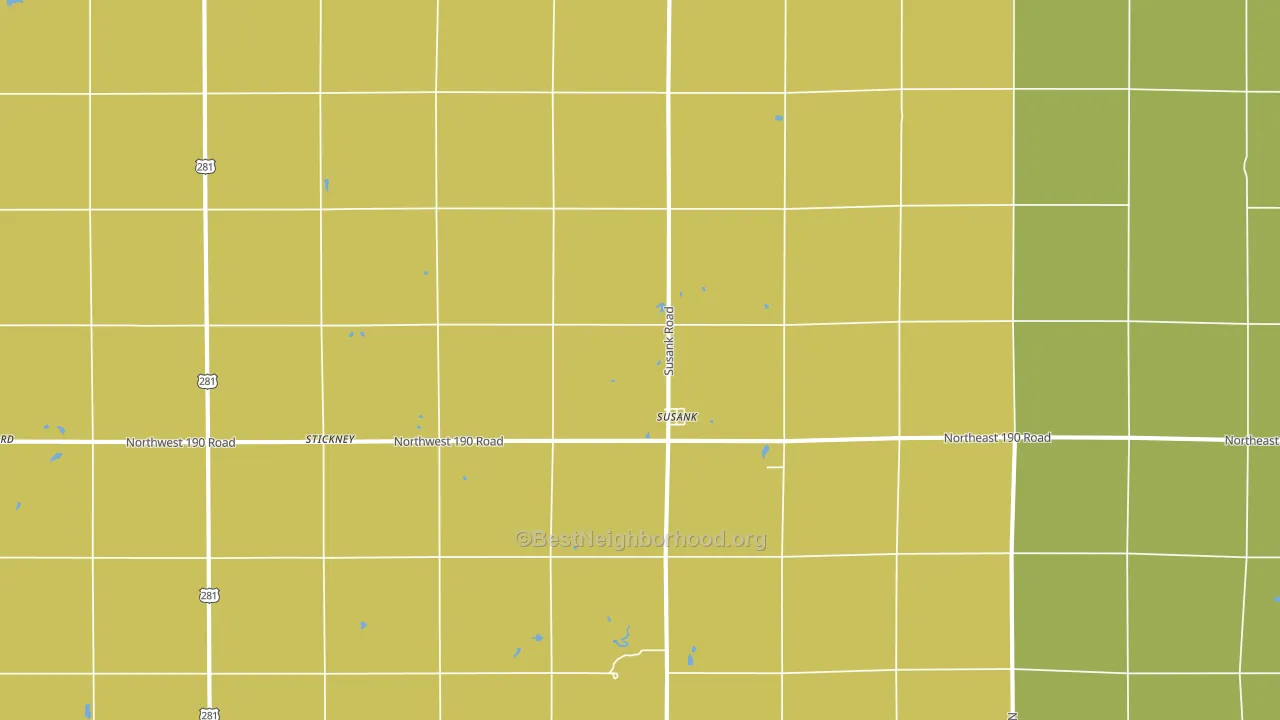 Susank, KS block-group voter-turnout map