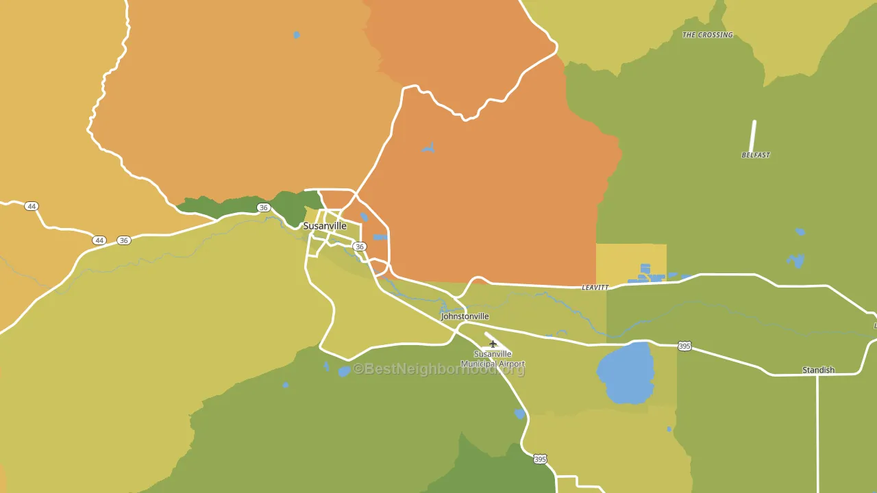 Susanville, CA block-group voter-turnout map