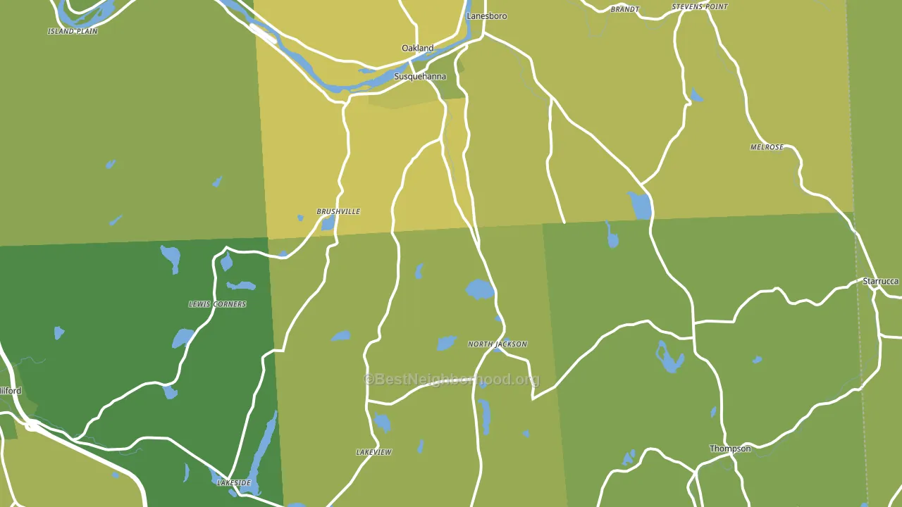 Susquehanna, PA block-group voter-turnout map
