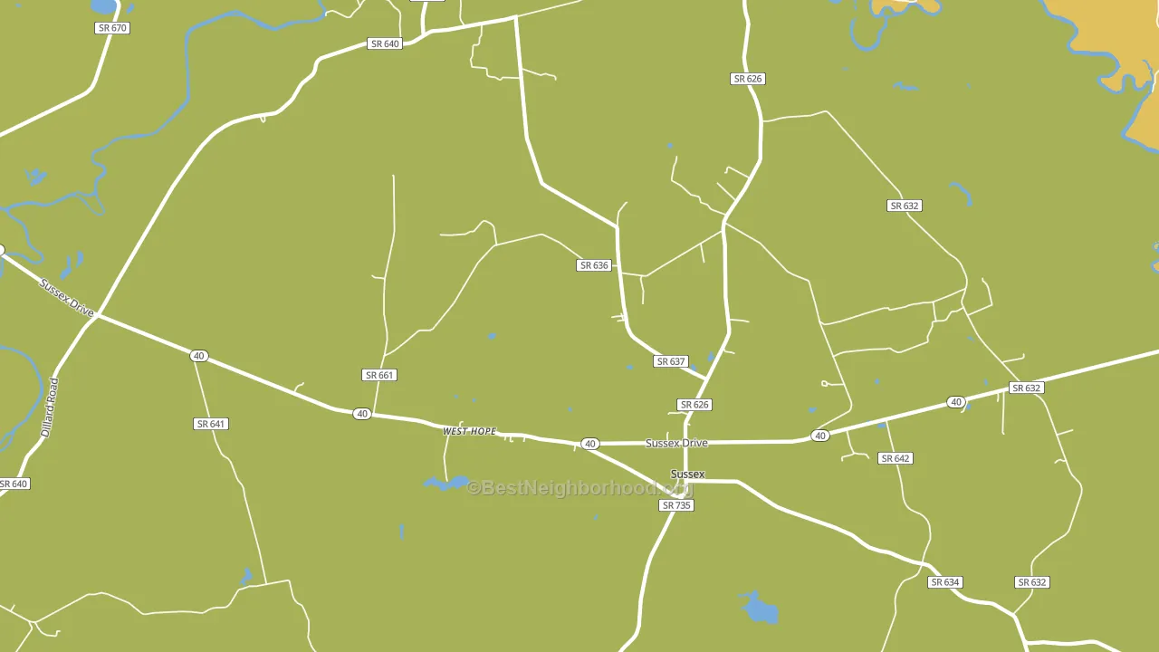 Sussex, VA block-group voter-turnout map