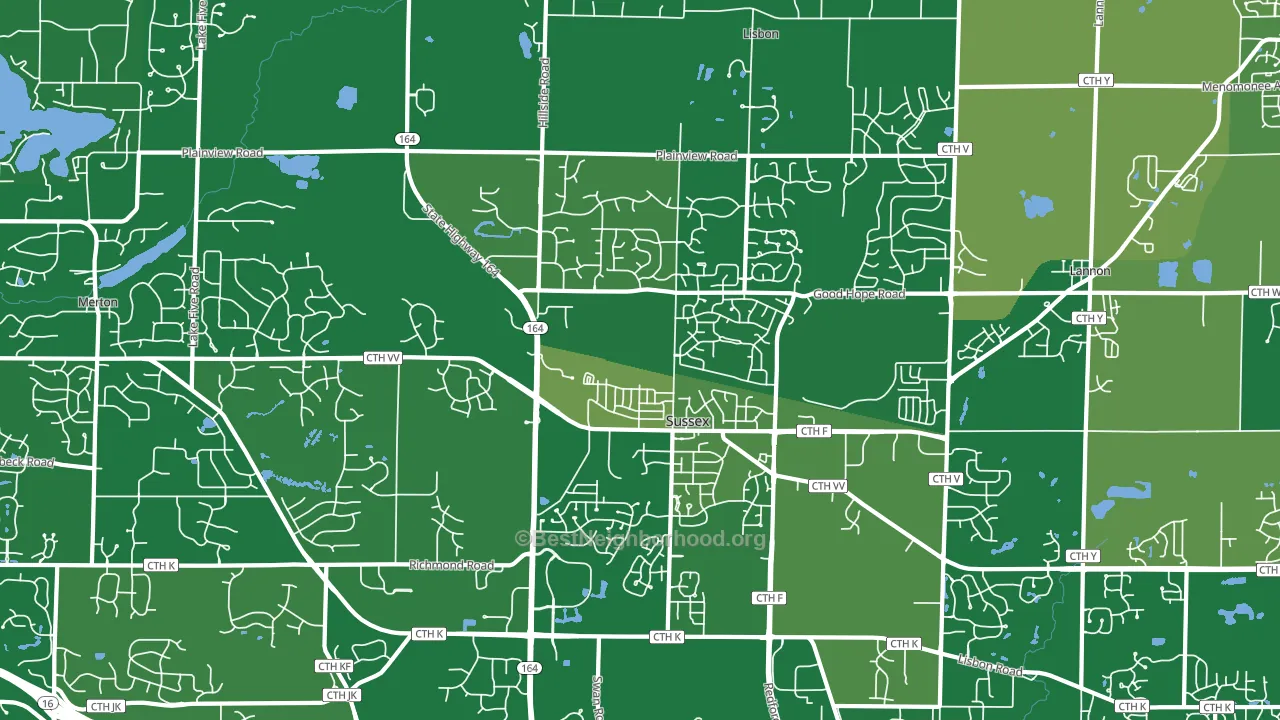 Sussex, WI block-group voter-turnout map