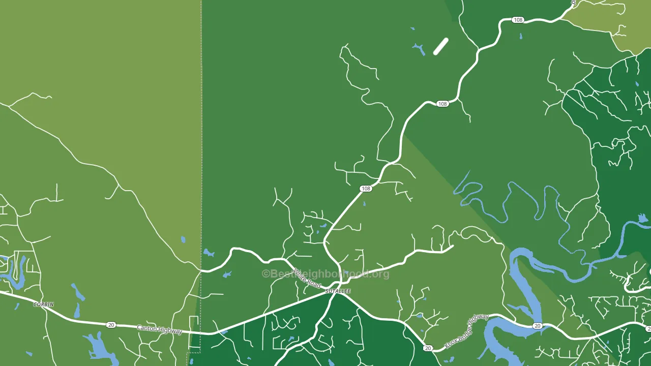 Sutallee, GA block-group voter-turnout map