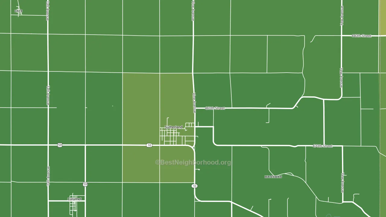 Sutherland, IA block-group voter-turnout map