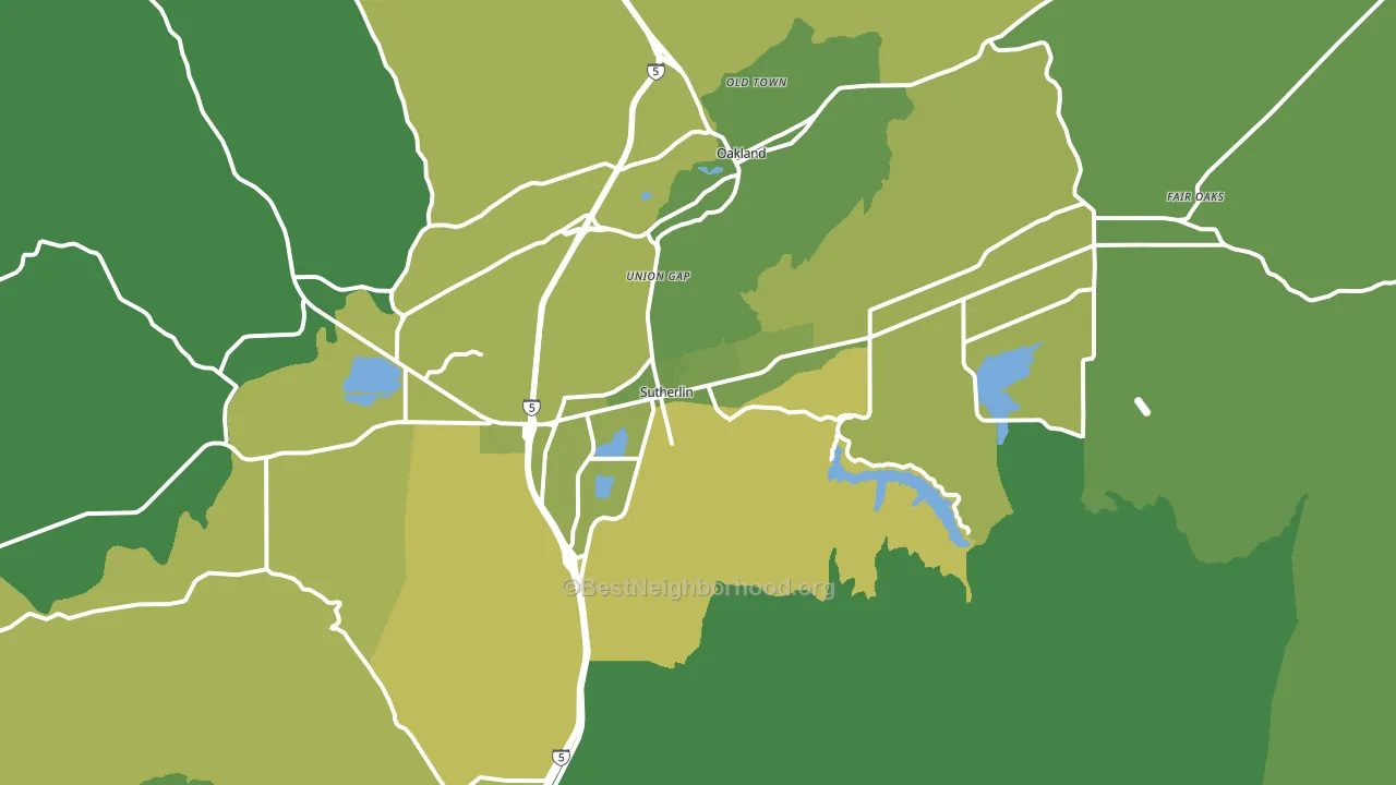 Sutherlin, OR block-group voter-turnout map