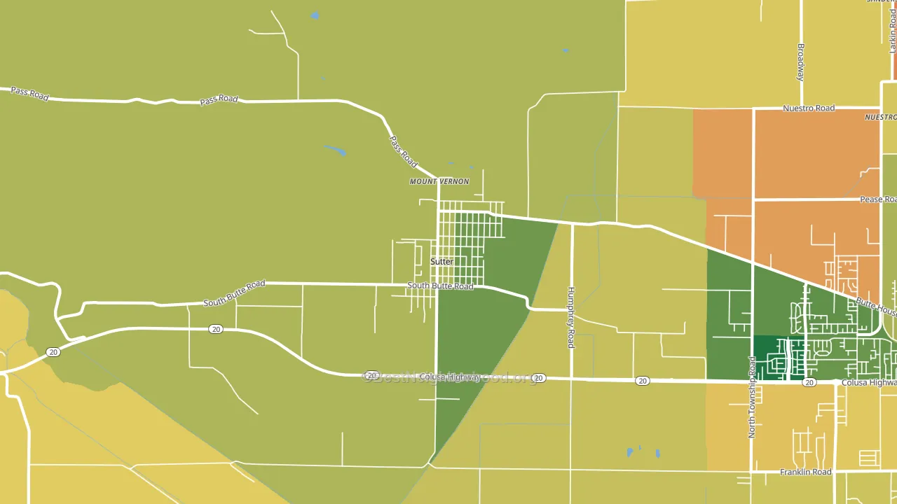 Sutter, CA block-group voter-turnout map