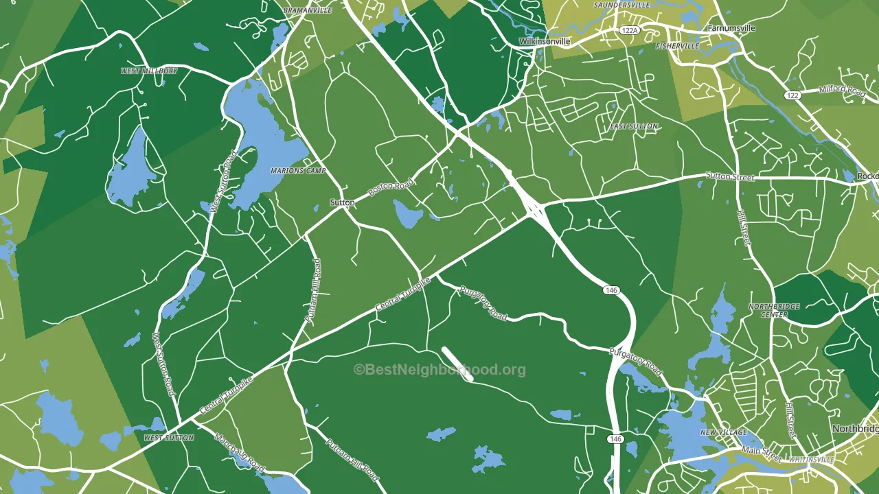 Sutton, MA block-group voter-turnout map