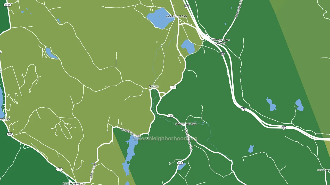 Sutton, NH block-group voter-turnout map
