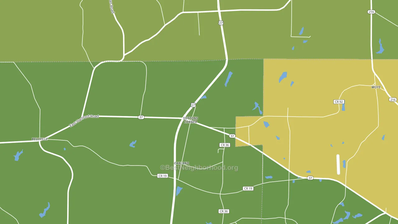 Suttons Corner, GA block-group voter-turnout map