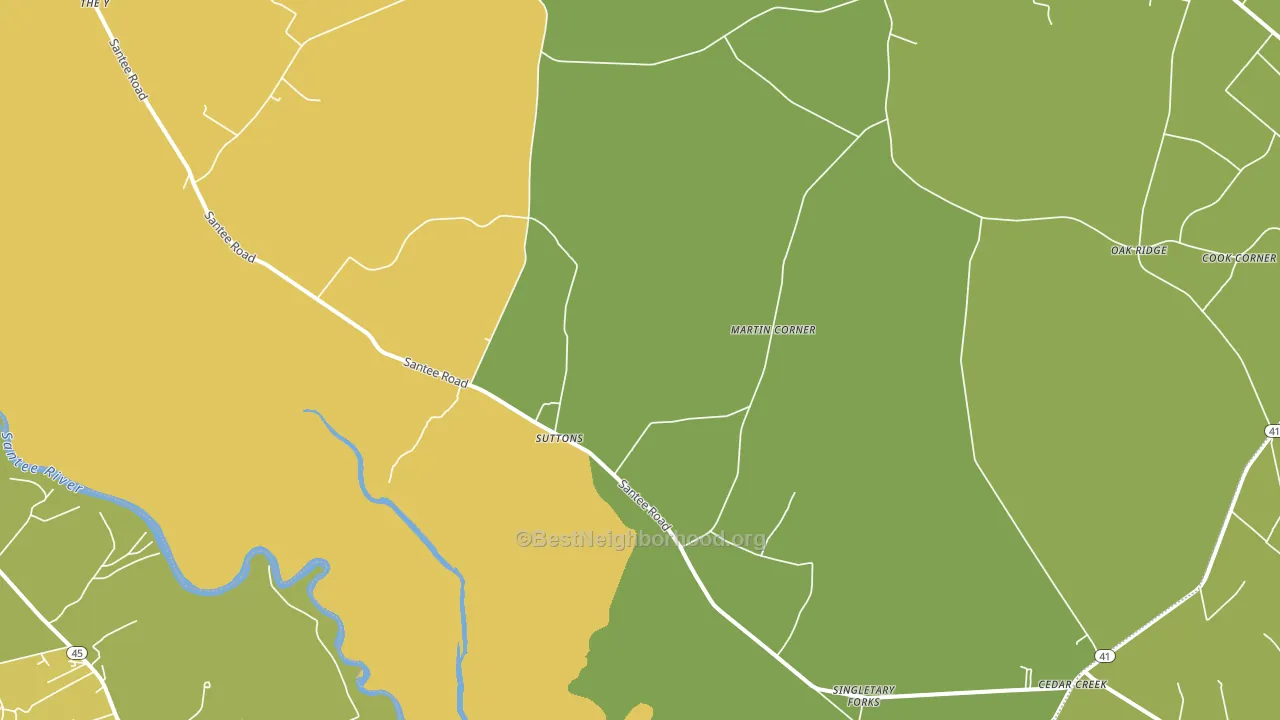 Suttons, SC block-group voter-turnout map
