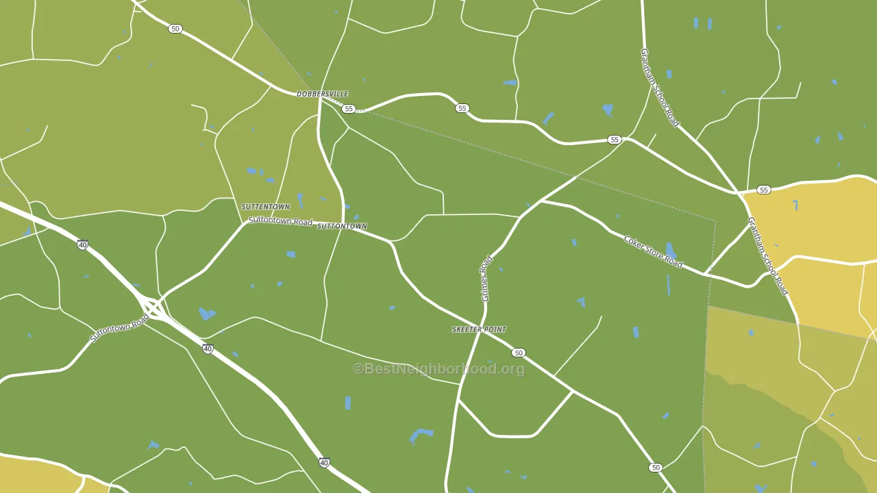Suttontown, NC block-group voter-turnout map