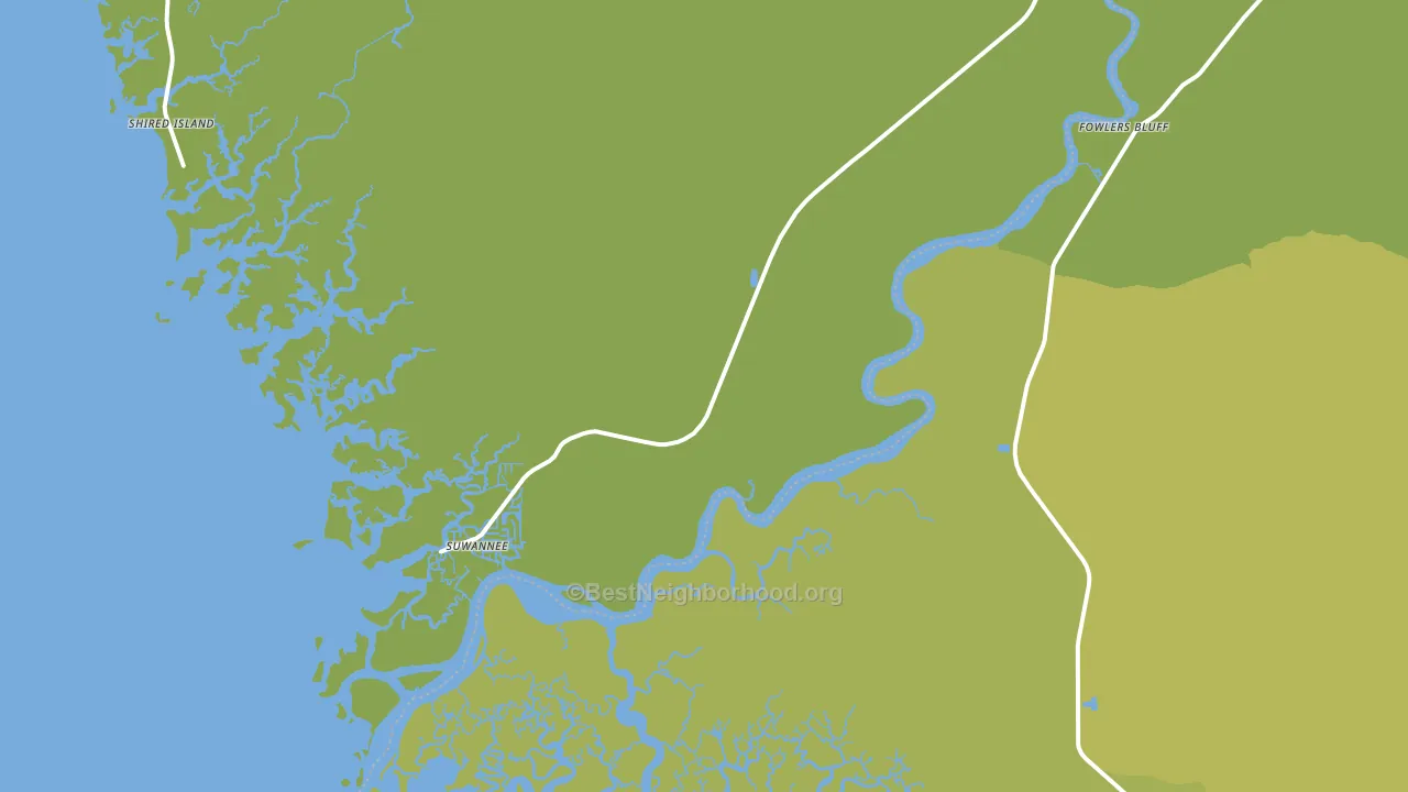 Suwannee, FL block-group voter-turnout map